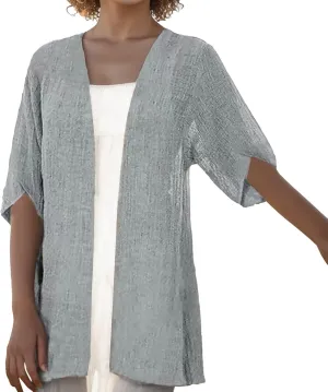 2023 Women Lightweight Coat Trendy Open Front Cardigans Long Sleeve Casual Soft Drape Fall Cardigan Linen Half Sleeve Jacket