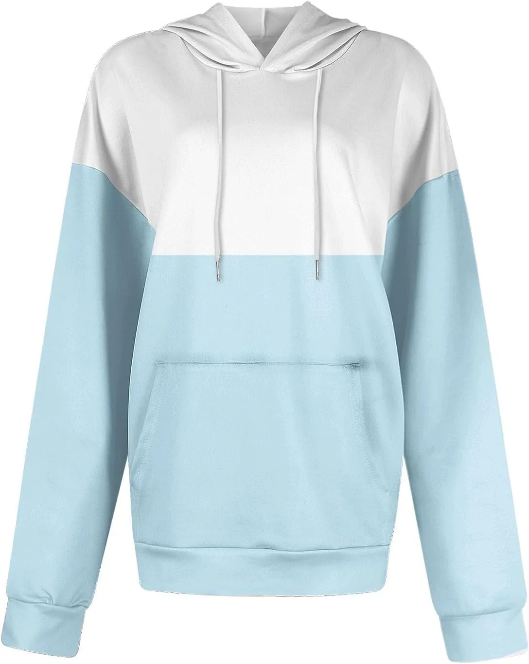 2024 Fall Hoodies for Women Drawstring Colorblock Long Sleeves Hooded Clothes Fashion Loose Fit Cozy Tops With Pocket