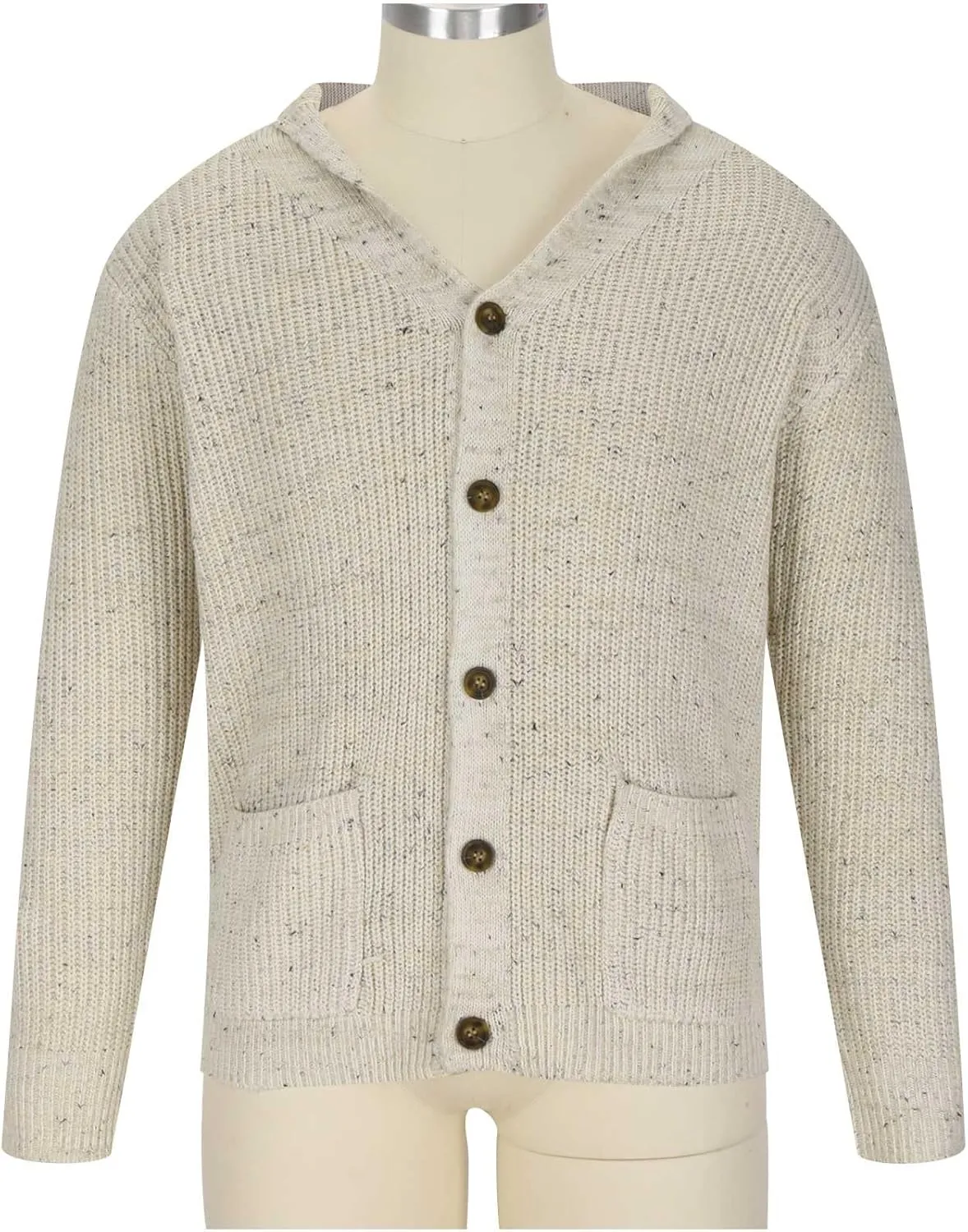 2024 Men's Fashion Cardigans Sweater Shawl Collar Soft Sweaters Long Sleeve Button Down Outerwear with Pockets