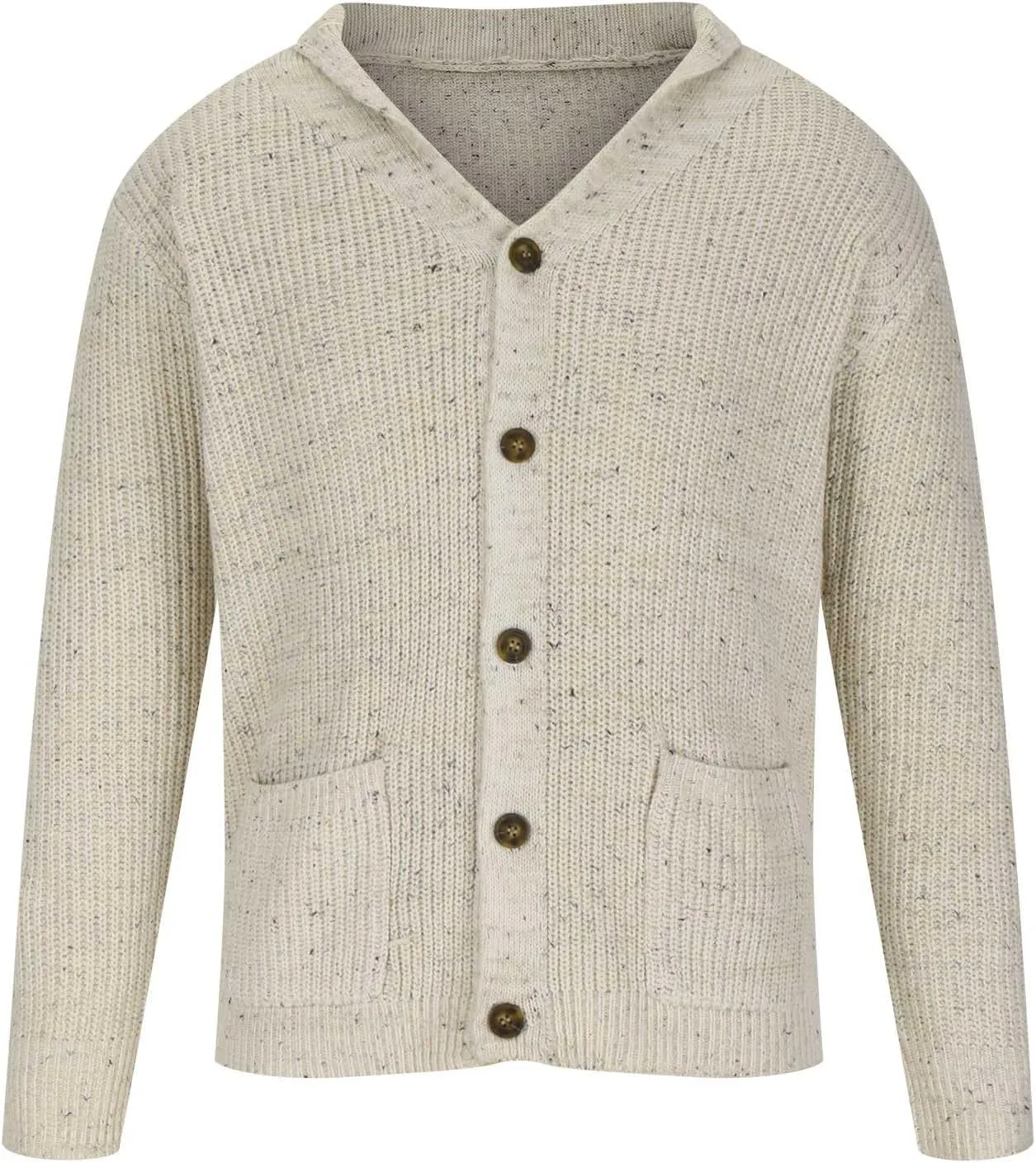 2024 Men's Fashion Cardigans Sweater Shawl Collar Soft Sweaters Long Sleeve Button Down Outerwear with Pockets
