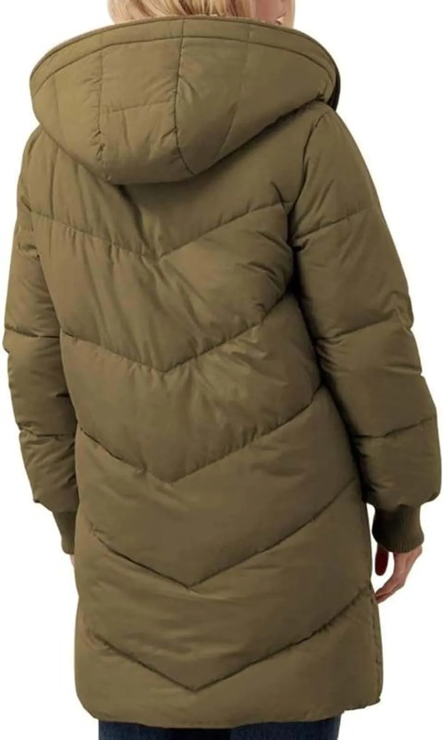 2024 Women's Winter Puffer Coat Thickened Down Jacket Warm Long Down Hood Fleece Lined Long Hooded Puffer Jacket