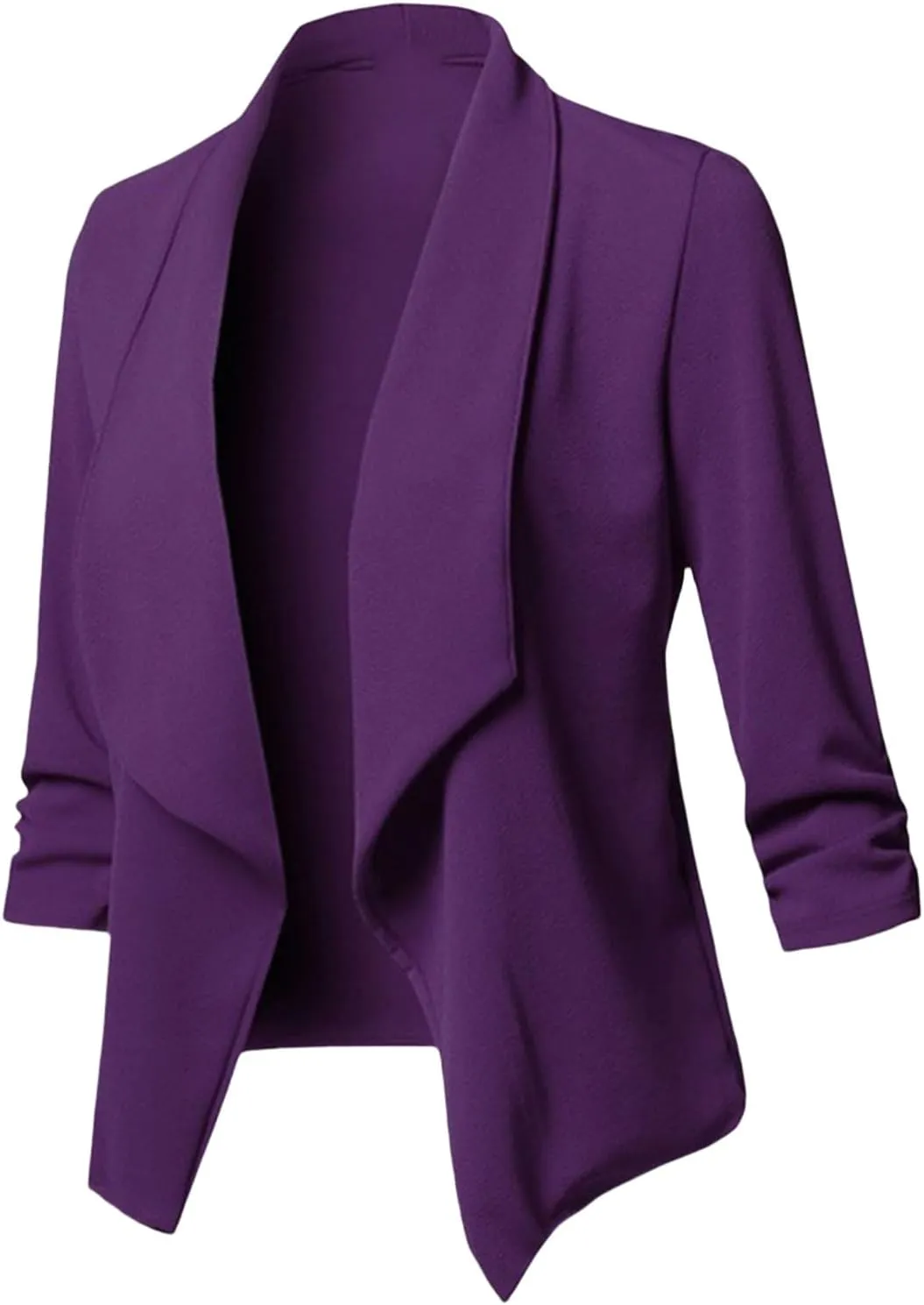 3/4 Sleeve Blazer for Women Business Casual Open Front Cardigan Lightweight Cropped Jacket Work Office Blazers