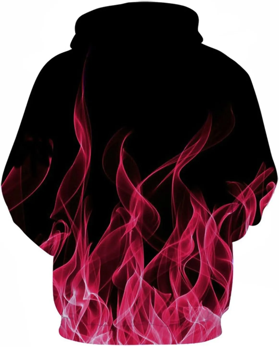 3D Flame Print Hoodies for Men Women Long Sleeves Casual Shirt Hooded Pullover Loose Tops with Pockets