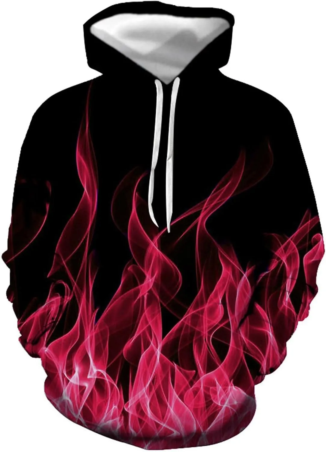 3D Flame Print Hoodies for Men Women Long Sleeves Casual Shirt Hooded Pullover Loose Tops with Pockets