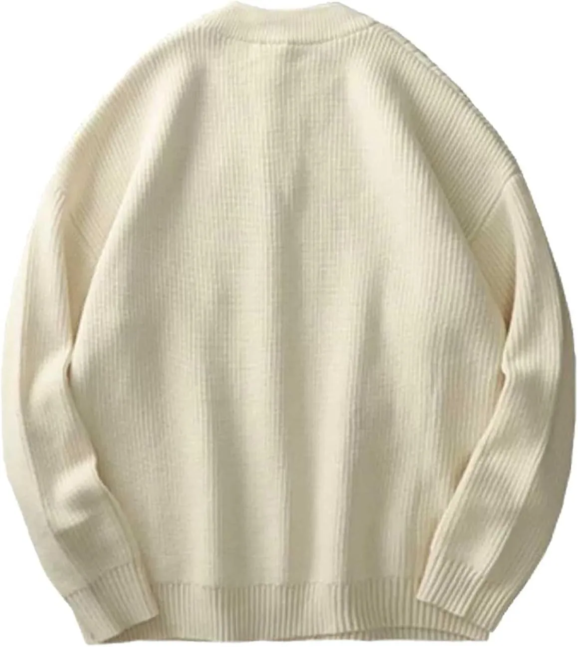 BIFUTON Sweaters for Men, Men's Crewneck Sweater Soft Casual Sweaters for Men Solid Color Classic Pullover Fleece Sweatshirts