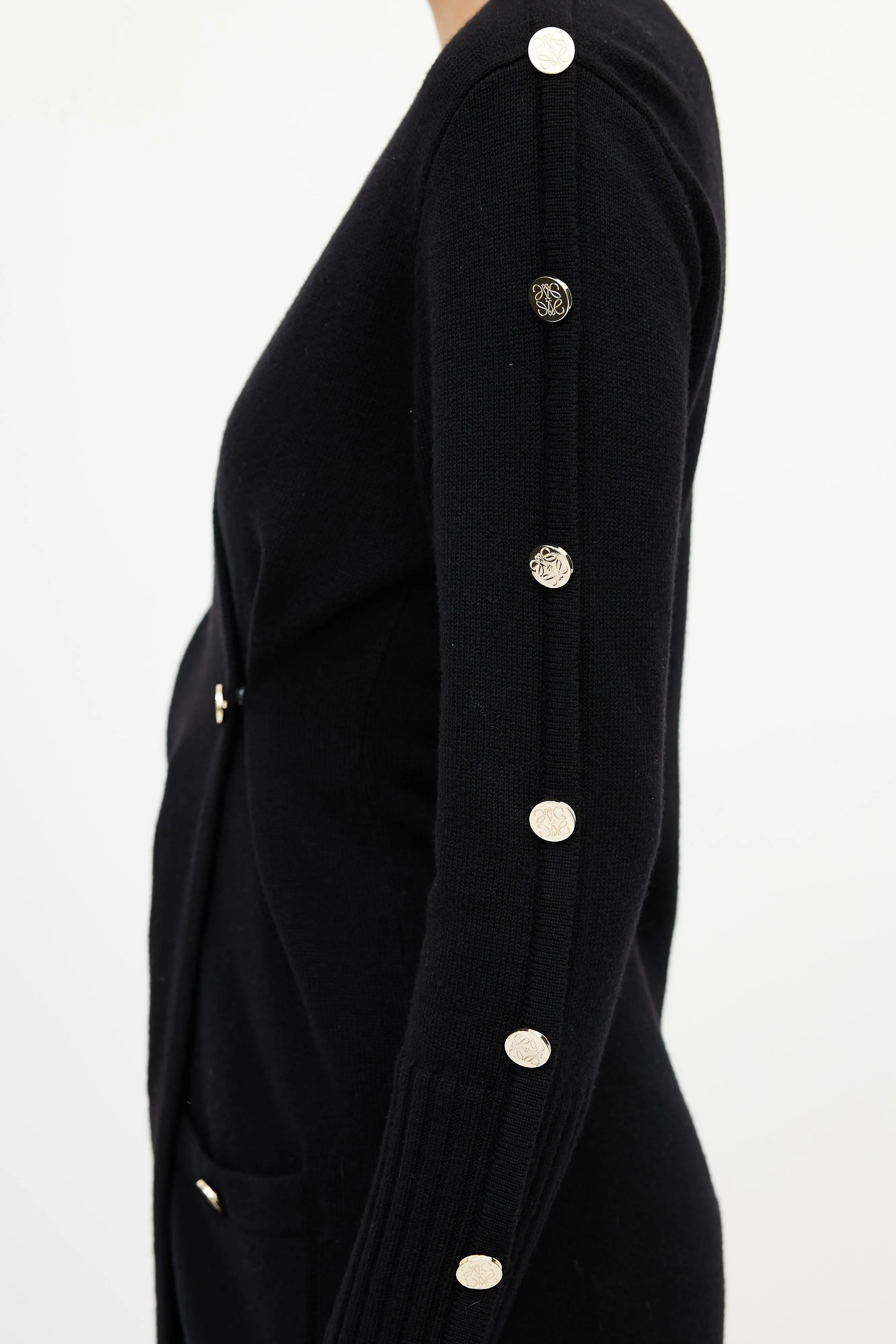 Black & Gold Button Cardigan