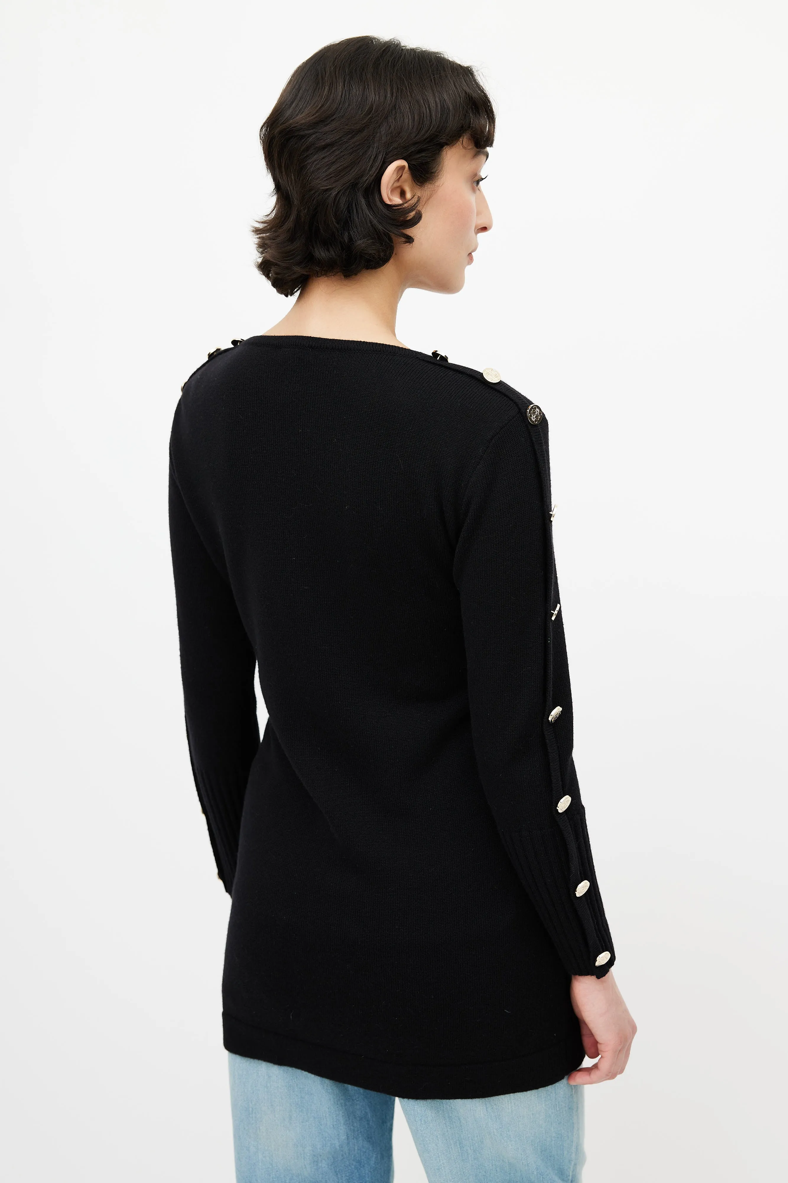 Black & Gold Button Cardigan