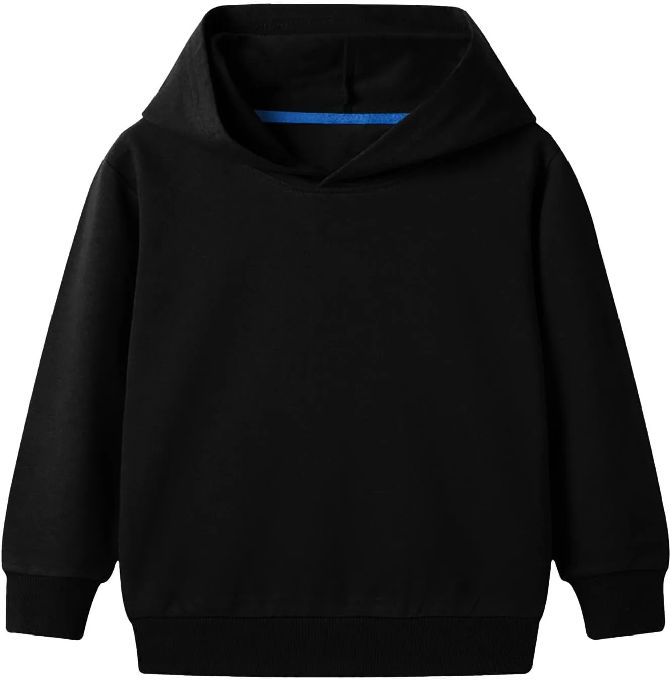 Black Hoodie For Kids Baby Girls Boys Long Sleeve Solid Hooded Sweatshirt Unisex Cute Cotton Crewneck Soft Cloths