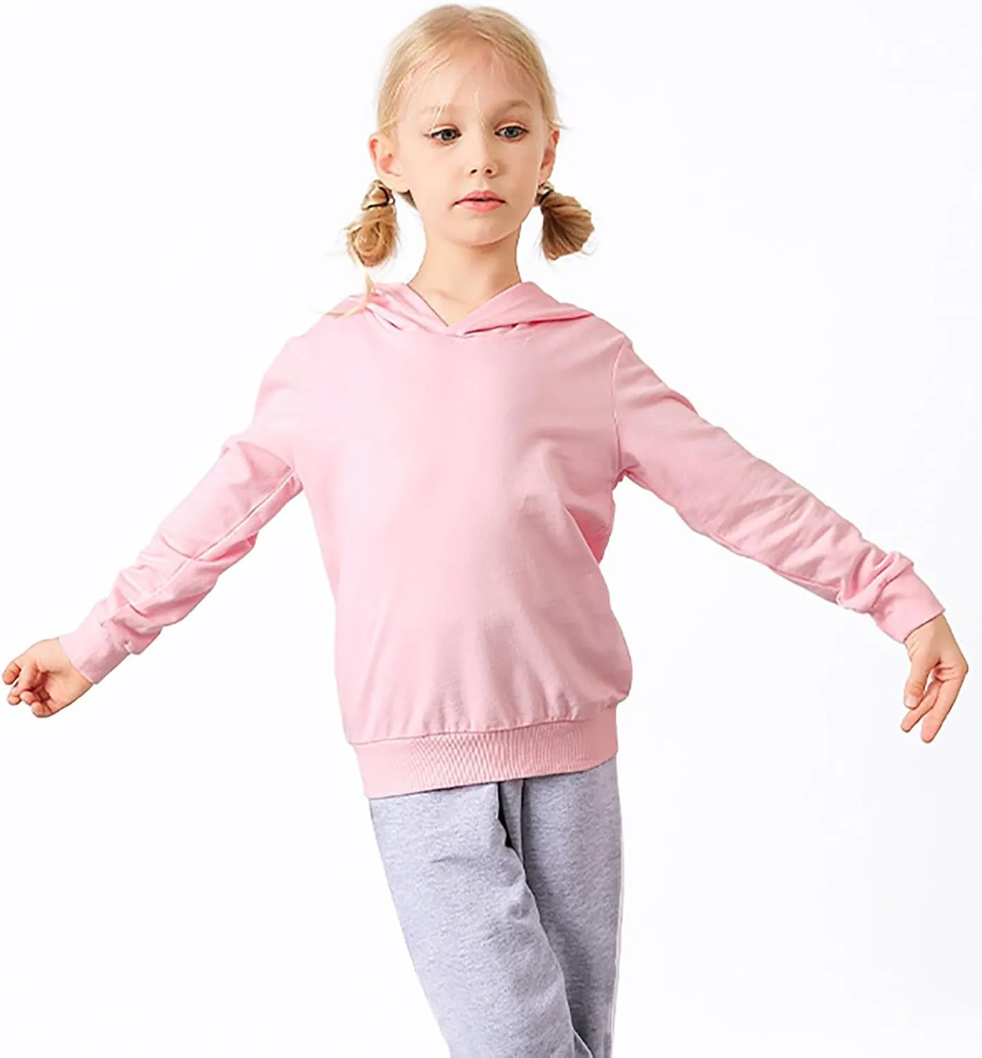 Black Hoodie For Kids Baby Girls Boys Long Sleeve Solid Hooded Sweatshirt Unisex Cute Cotton Crewneck Soft Cloths