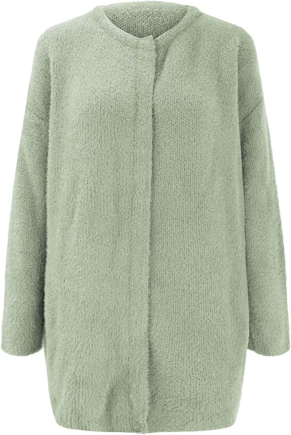 Black Trench Coat Women,Women's Wool Coat Slim Trench Long Coat Fall Winter Elegant Round Neck Straight Sweaters