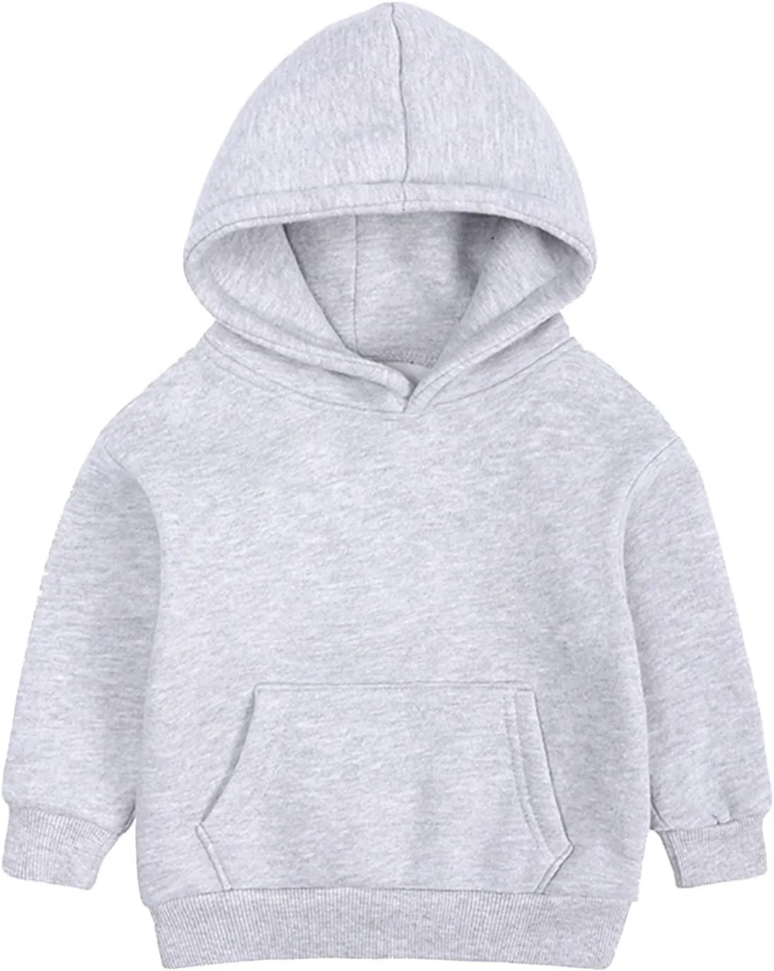 Boys and Toddlers' Fleece Pullover Casual Pocket Solid Hoodie Sweatshirts Infant Kids Girls Sport Long Sleeve Tops