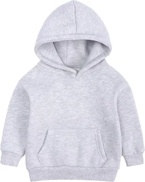 Boys and Toddlers' Fleece Pullover Casual Pocket Solid Hoodie Sweatshirts Infant Kids Girls Sport Long Sleeve Tops