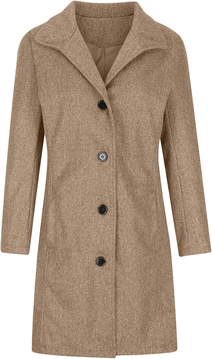 BZGTZT Winter Coats For Women 2022 Fashion Mid-Length Stand Collar Trench Coat Wool Blend Pea Coats Business Jacket Outwear