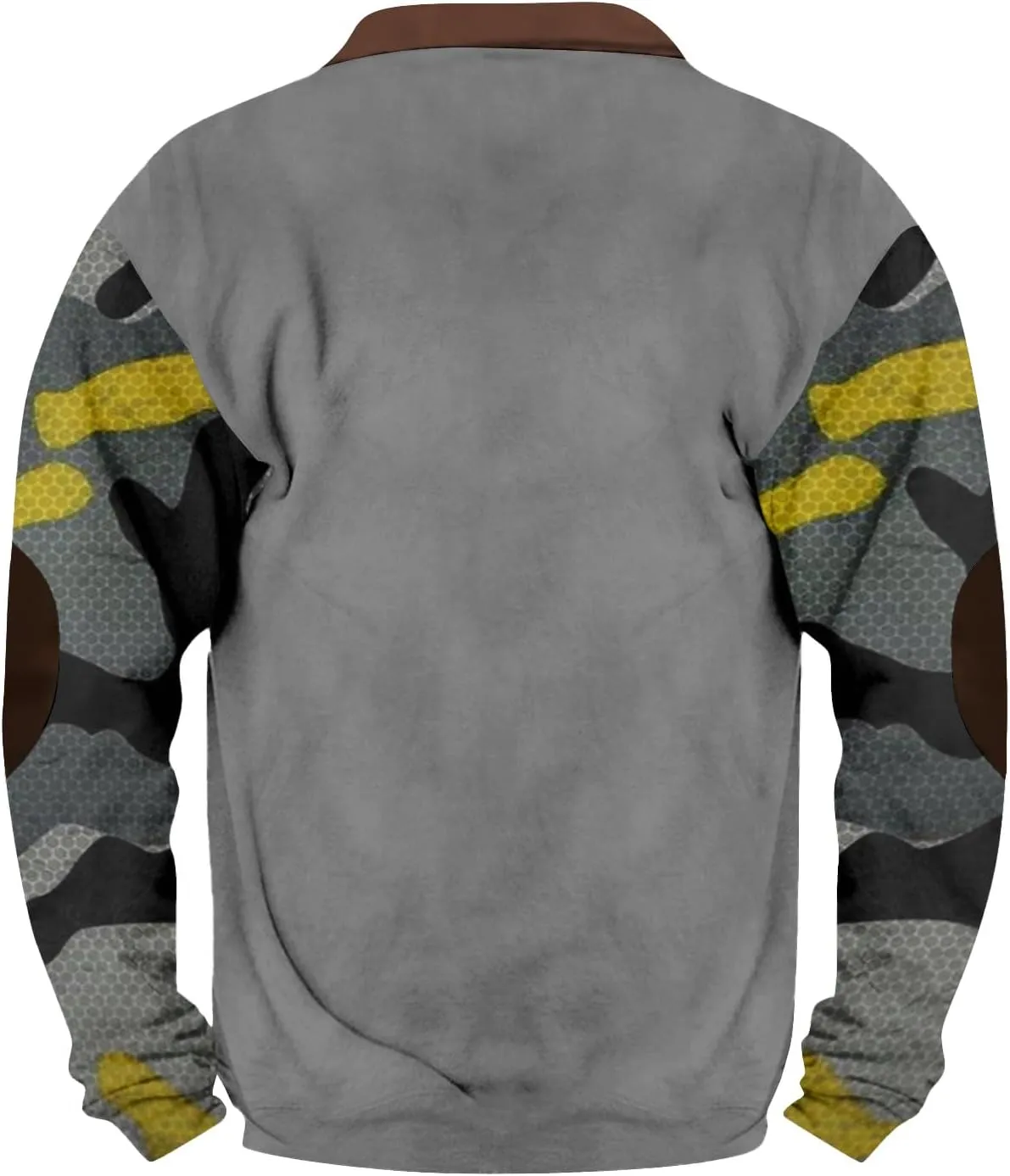 Camoflauge Quarter Zip Sweatshirt Men Plus Size Military Long Sleeve Fall Camouflage Pullover Sweatshirts