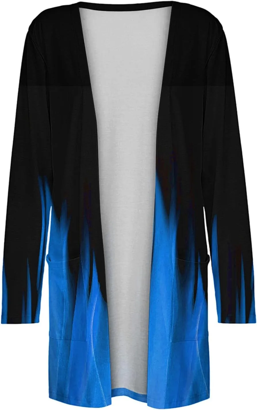 Cardigan for Women Plus Size Lightweight Knit Sweater Open Front Casual Long Sleeve Fall Jacket Coat with Pockets