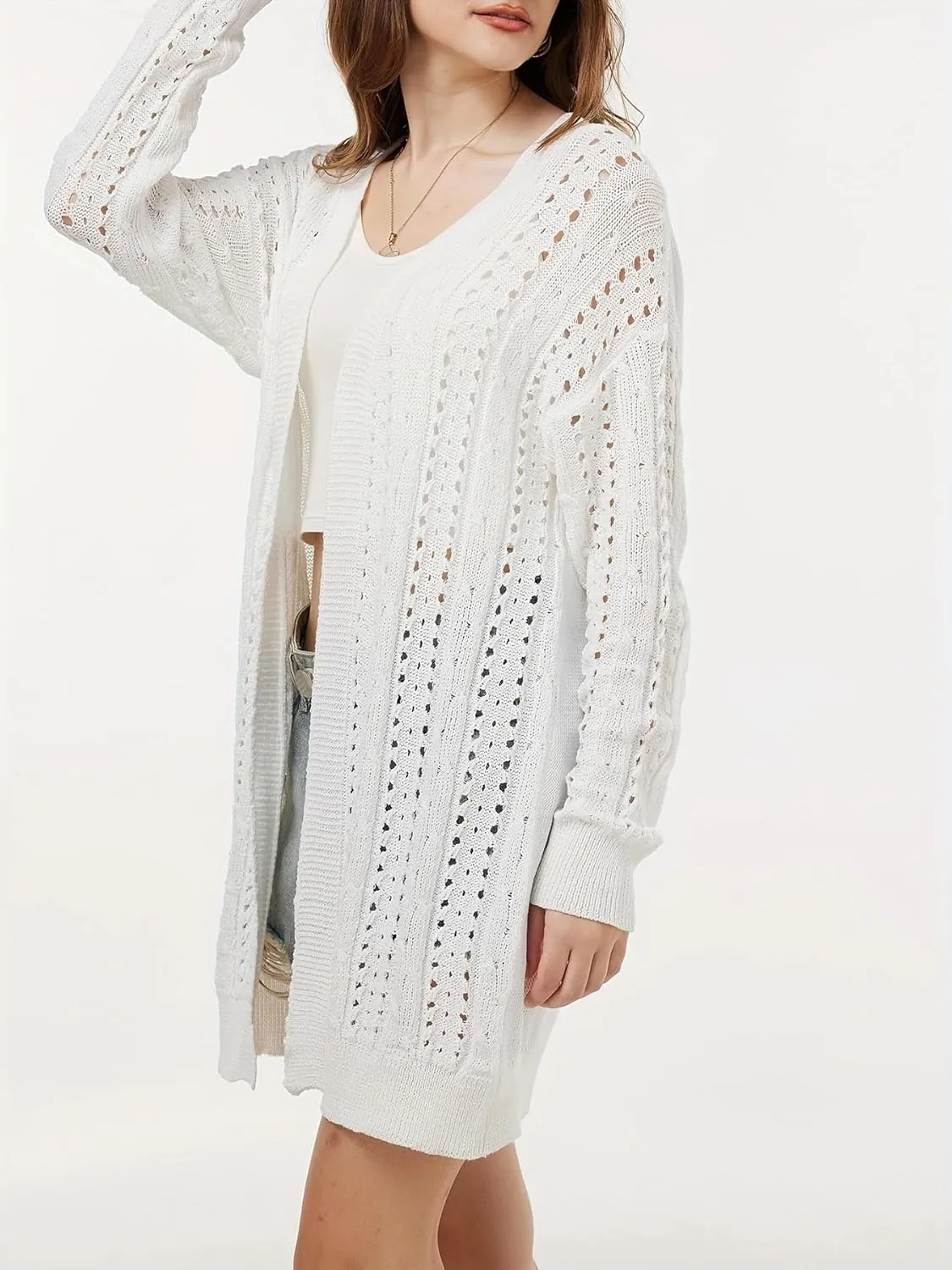Cardigan Sweaters for Women Long Sleeve Soft Long Lightweight Knitted Top