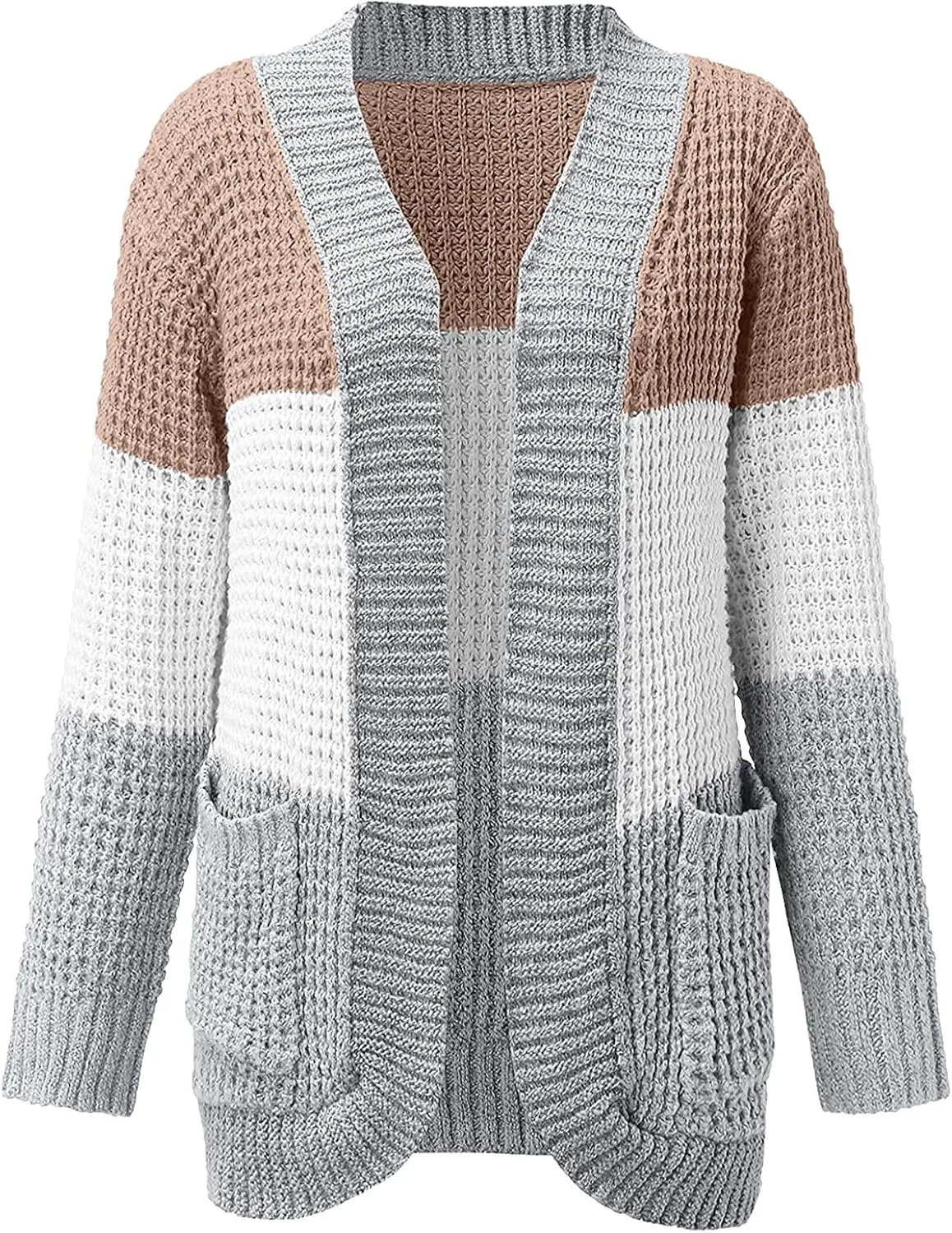 Cardigan Sweaters for Women Open Front Cardigan Sweater Fashion Button Knit Chunky Outwear Plus Size Coats Pocket