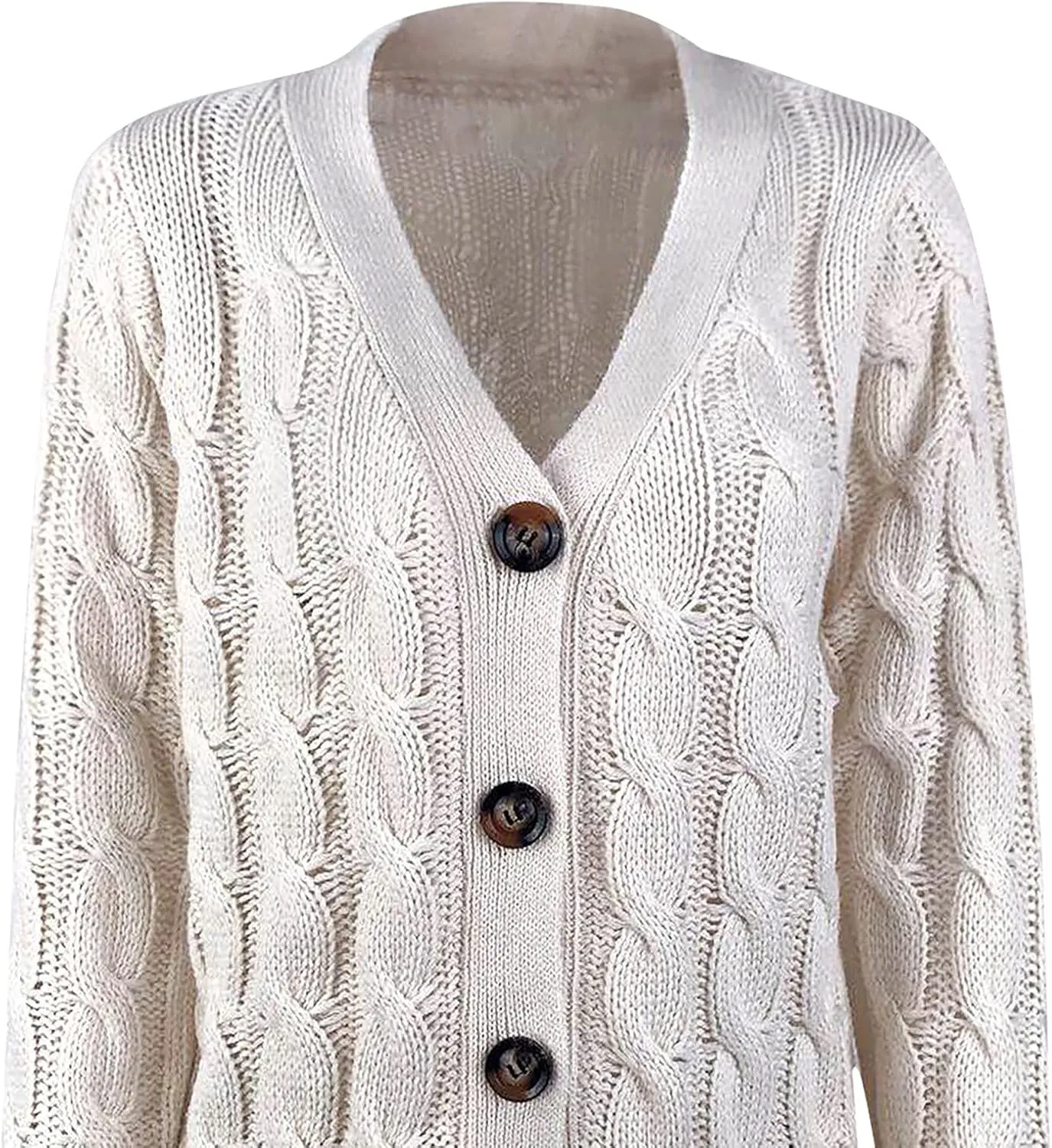 Cardigan Sweaters for Women Open Front Cardigan Sweater Fashion Button Knit Chunky Outwear Plus Size Coats Pocket