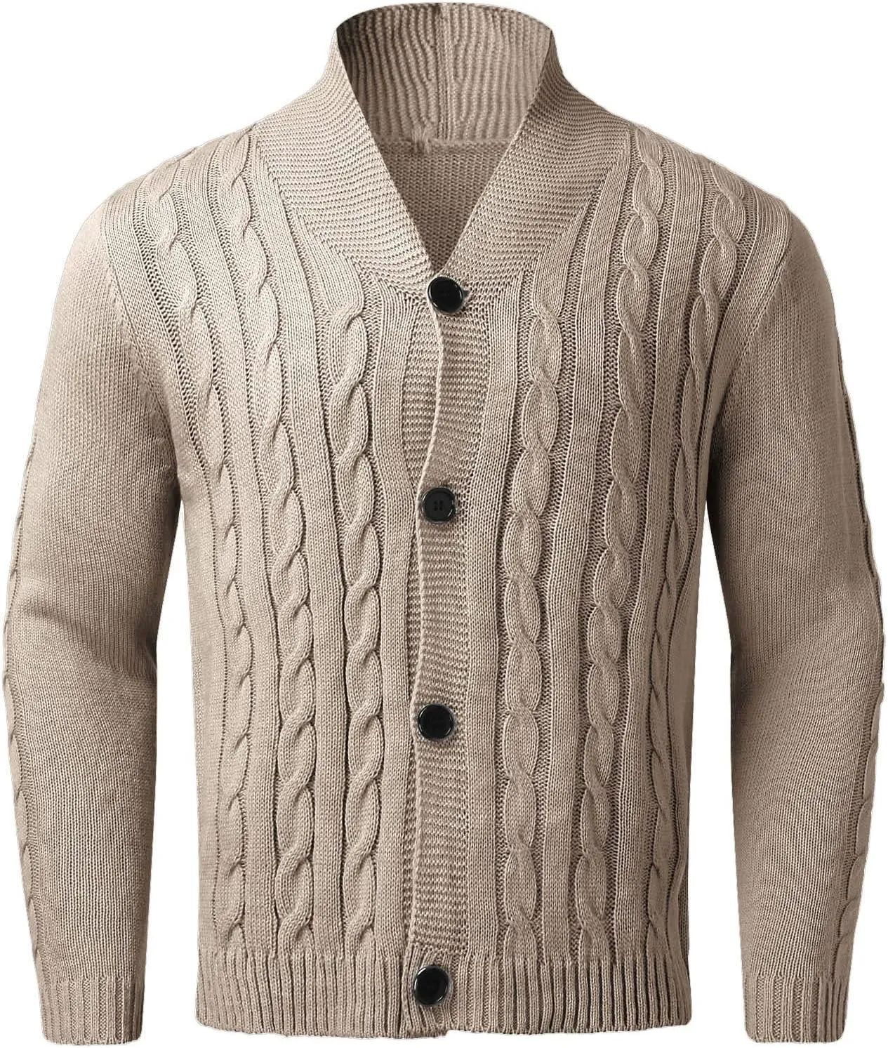 Cardigans for Men, Cardigan Sweaters for Men Shawl Collar with Buttons Knitted Long Sleeve Slim Fit Lightweight Soft Sweaters