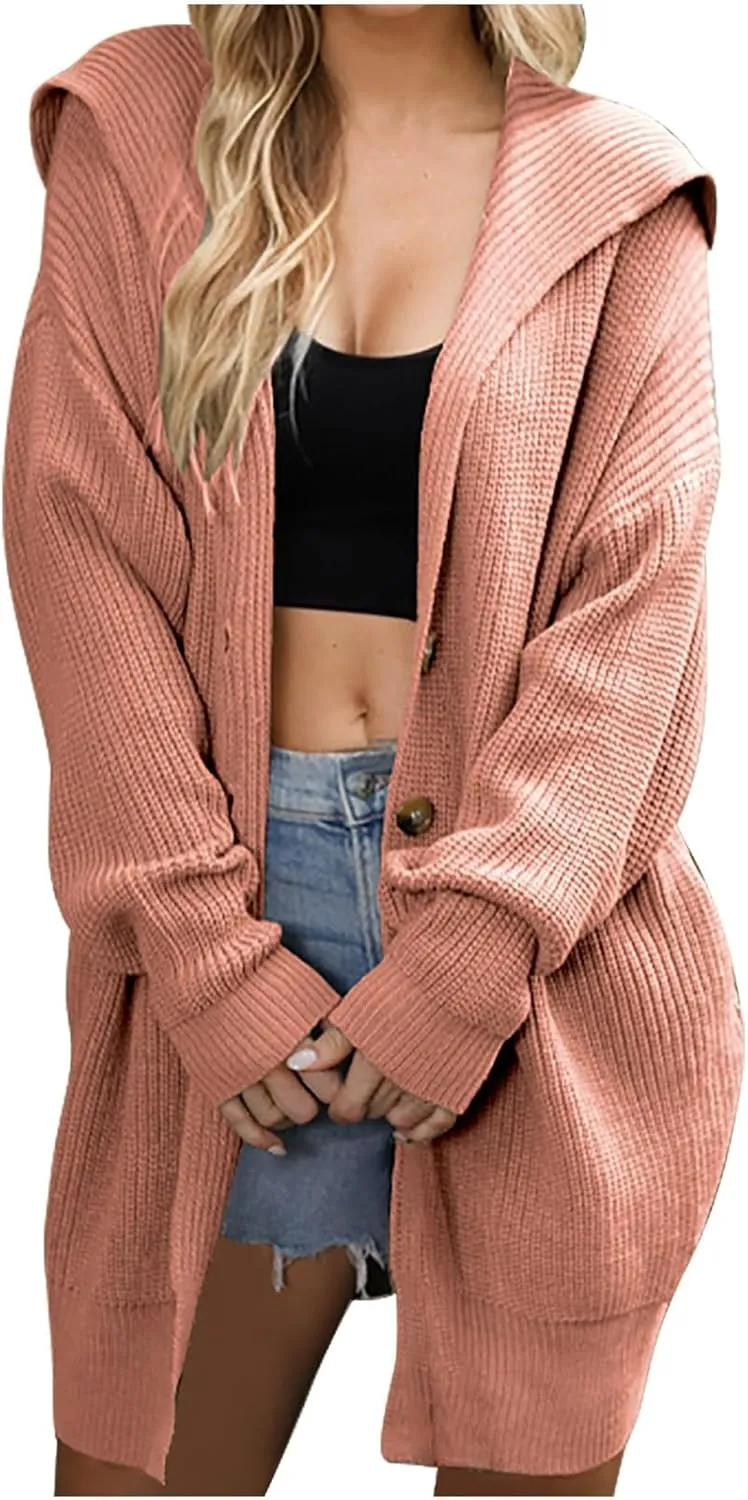 Cardigans for Women Trendy Casual Open Front Sweater Crochet Lapel Callored Soft Knit Long Sleeve Cardigan Coats