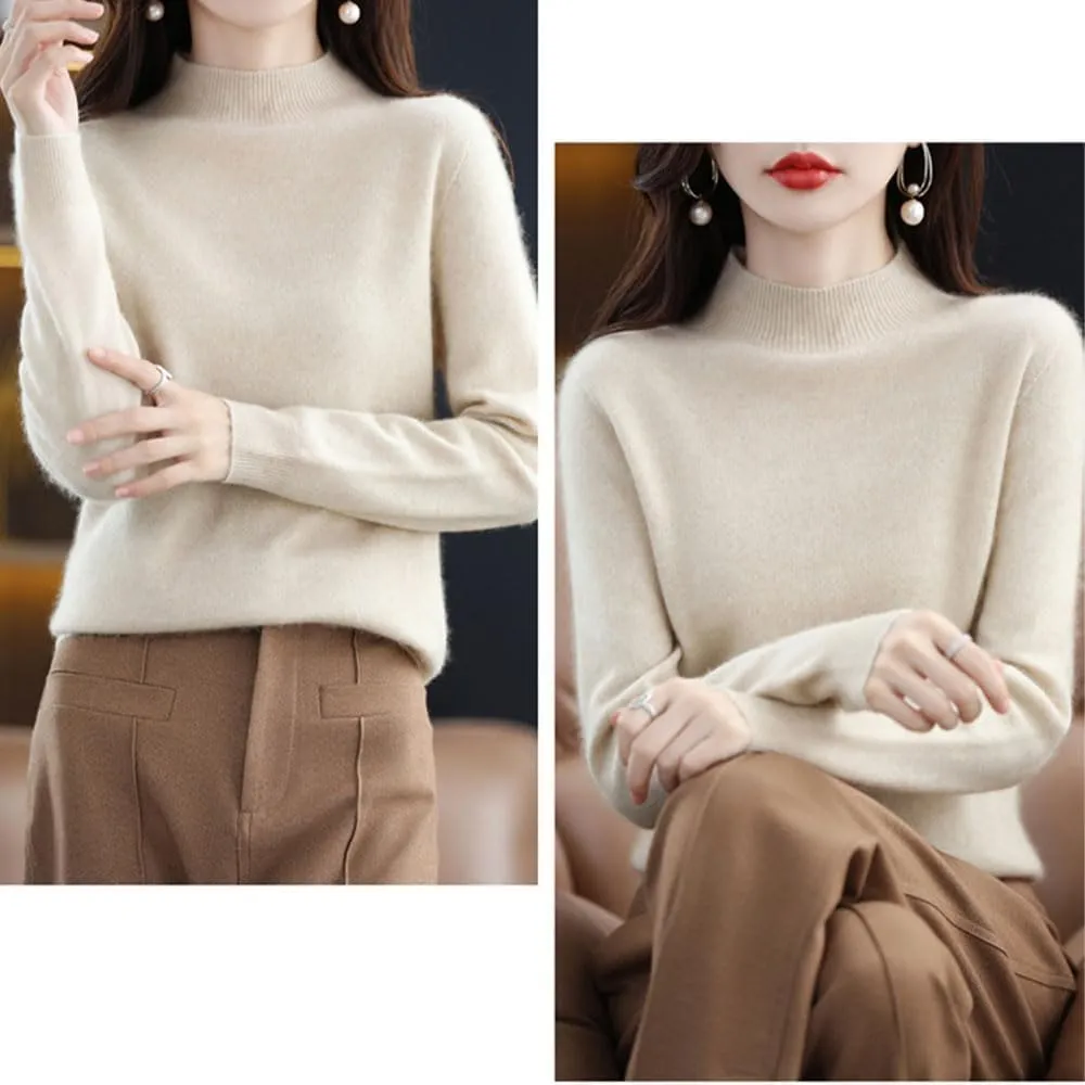 Cashmere Sweaters for Women, 100% Pure Cashmere Long Sleeve Crew Neck Soft Warm Knit Pullover Sweaters