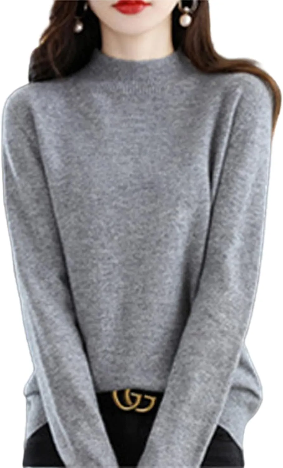Cashmere Sweaters for Women, 100% Pure Cashmere Long Sleeve Crew Neck Soft Warm Knit Pullover Sweaters