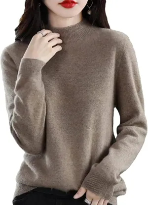 Cashmere Sweaters for Women, 100% Pure Cashmere Long Sleeve Crew Neck Soft Warm Knit Pullover Sweaters
