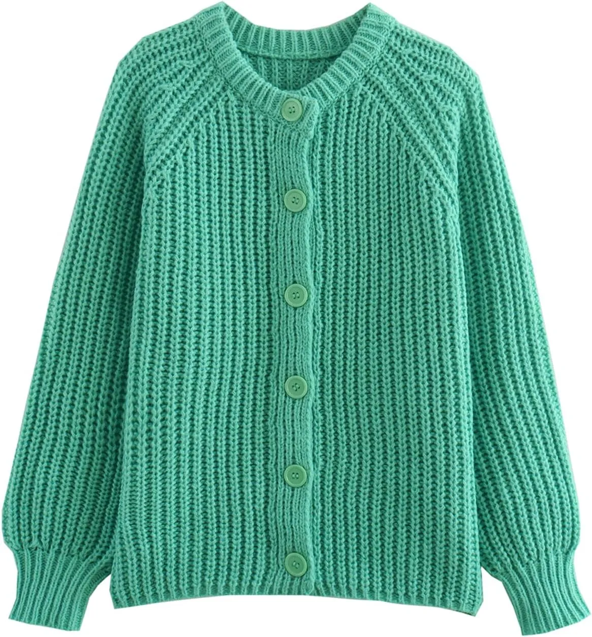 CHARTOU Women's Open Front Cable Knit Cardigan Sweaters Button Down Crewneck Cropped Y2K Fall Outfits 2024