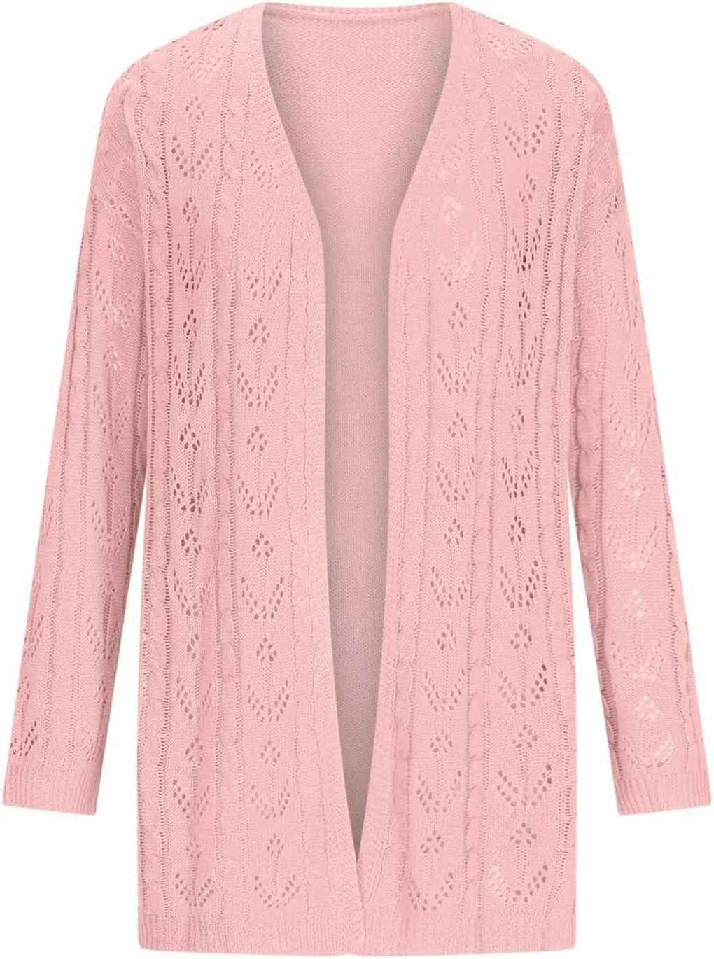 Chic Cable Knit Cardigan for Womens Open Front Cardigan Sweaters Fashion Crochet Cable Knit Chunky Outwear Coats