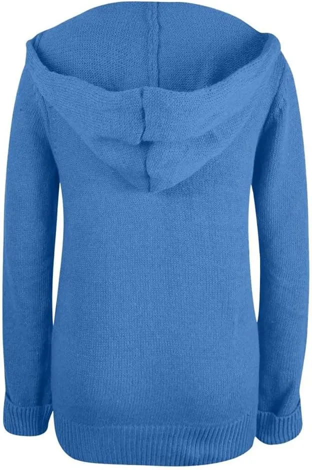 ChicCrate Fall Sweaters for Women Trendy Chunky Knit Open Front Cardigan Button Down Long Sleeve Shirt Loose Plus Size Tops