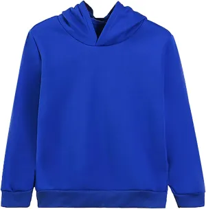 Children's Kids Hoodie Solid Color Long Sleeve Basic Plush Hoodies Pullover Soft Sweatshirt Fall Winter Clothes