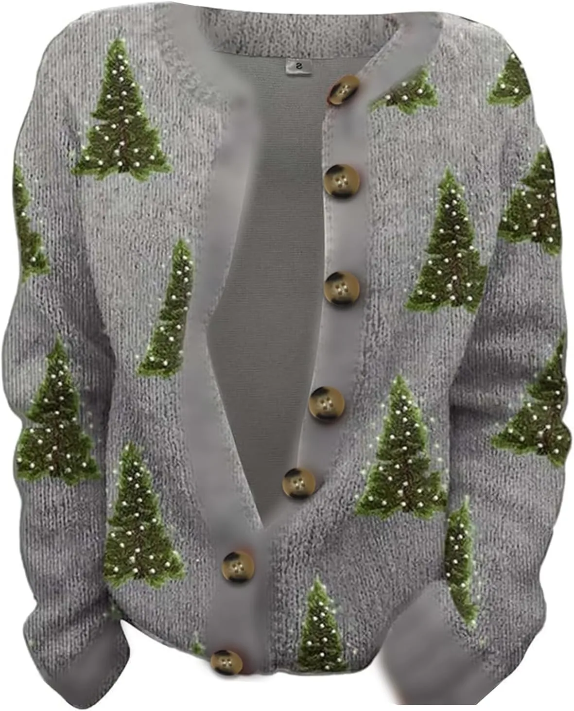Christmas Cardigan for Women 2024 Ugly Xmas Knit Button Down Open Front Cardigan Sweater Winter Warm Coat Outwaer