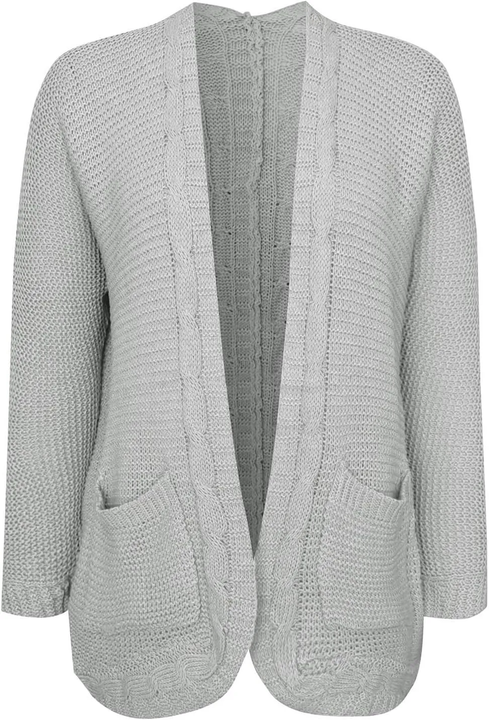 cooki Women's 2024 Fall Open Front Cardigan Long Batwing Sleeve Chunky Knit Sweater Loose Outerwear Coats with Pockets
