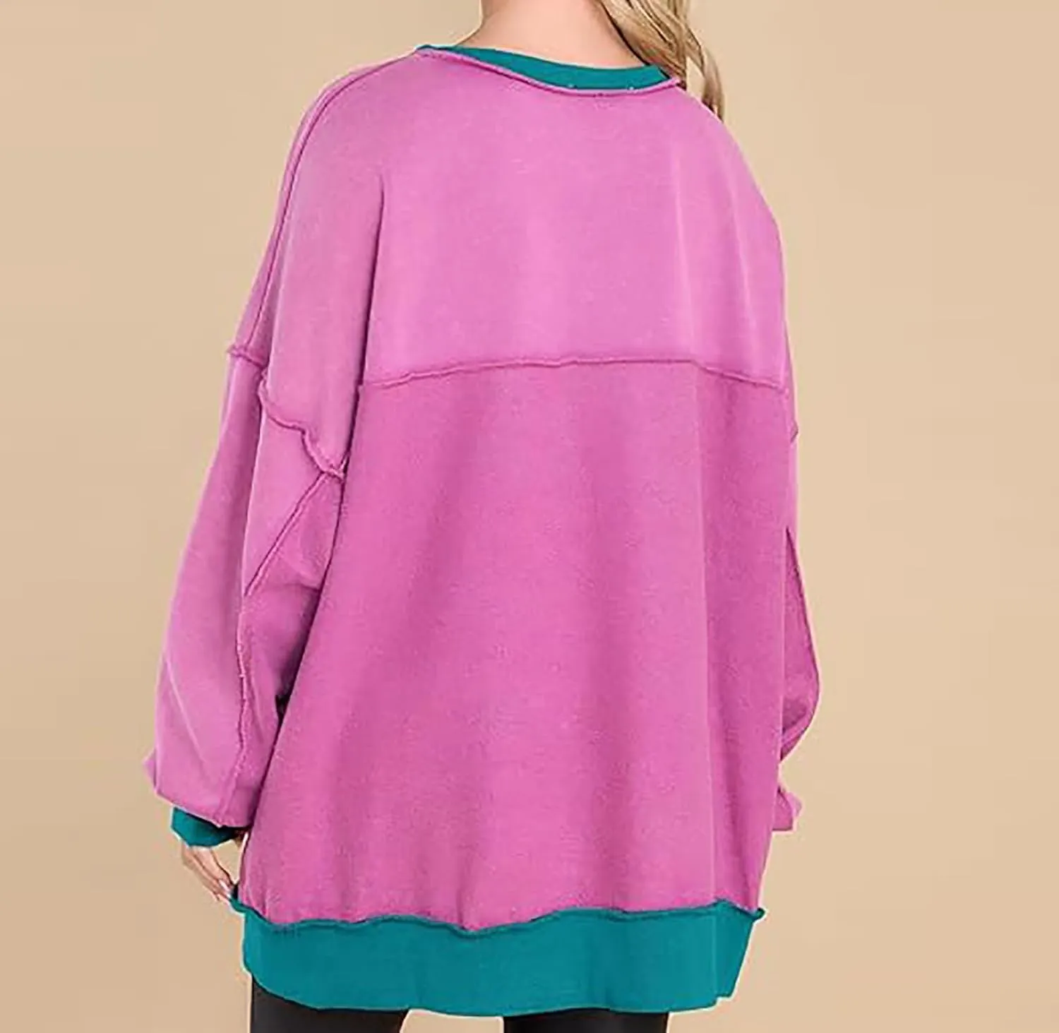 Crewneck Sweatshirts for Women Soft Long Sleeve Pullover Tops Lightweight Womens Sweatshirts Loose Fit Splicing Top