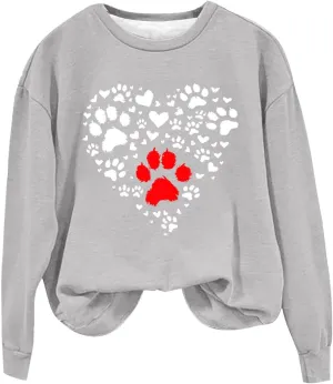 Crewneck Sweatshirts Women Casual Loose Fit Long Sleeve Love Printed Pullover Tops 2024 Fashion Graphic Fleece Clothes