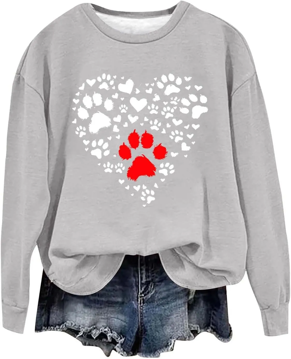 Crewneck Sweatshirts Women Casual Loose Fit Long Sleeve Love Printed Pullover Tops 2024 Fashion Graphic Fleece Clothes