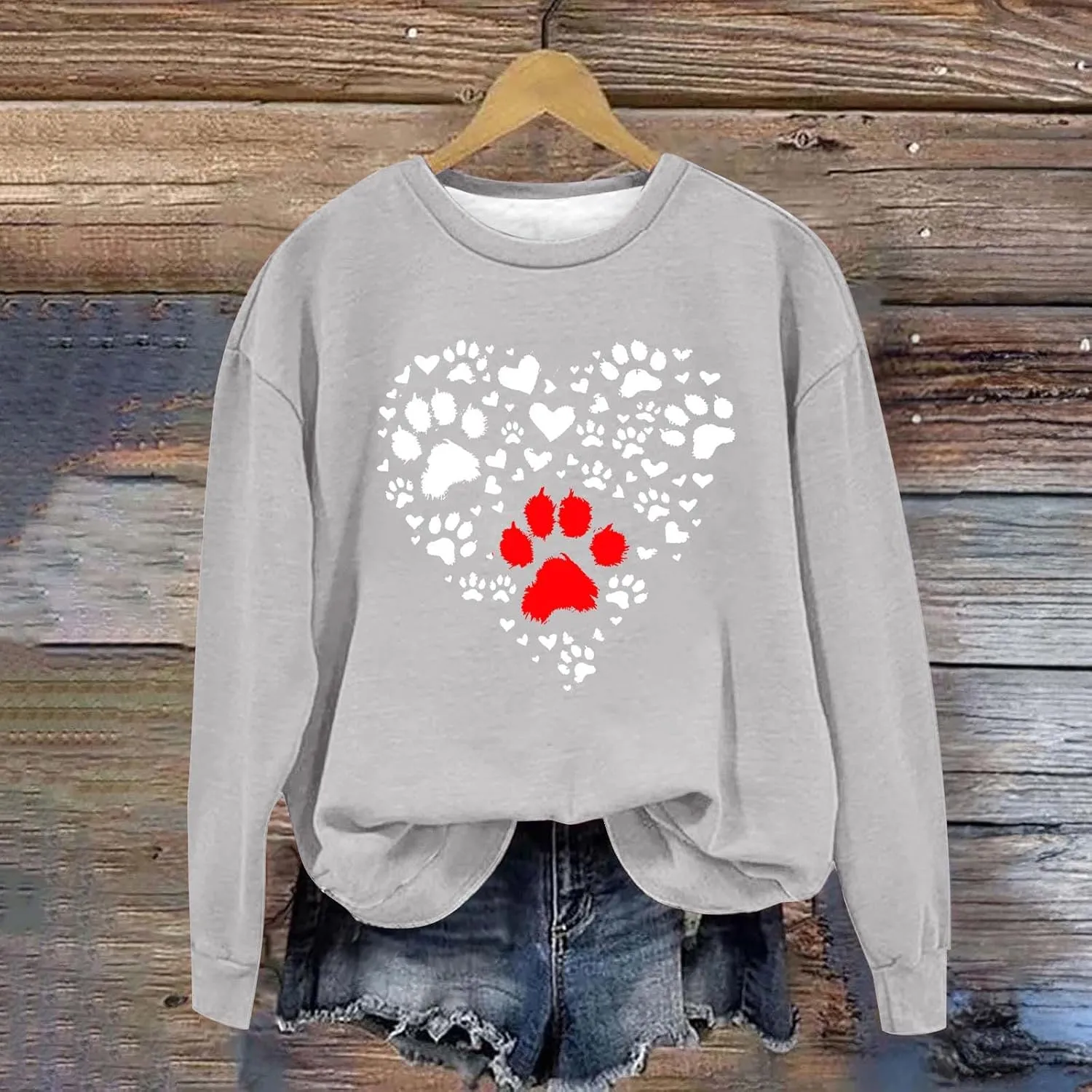 Crewneck Sweatshirts Women Casual Loose Fit Long Sleeve Love Printed Pullover Tops 2024 Fashion Graphic Fleece Clothes