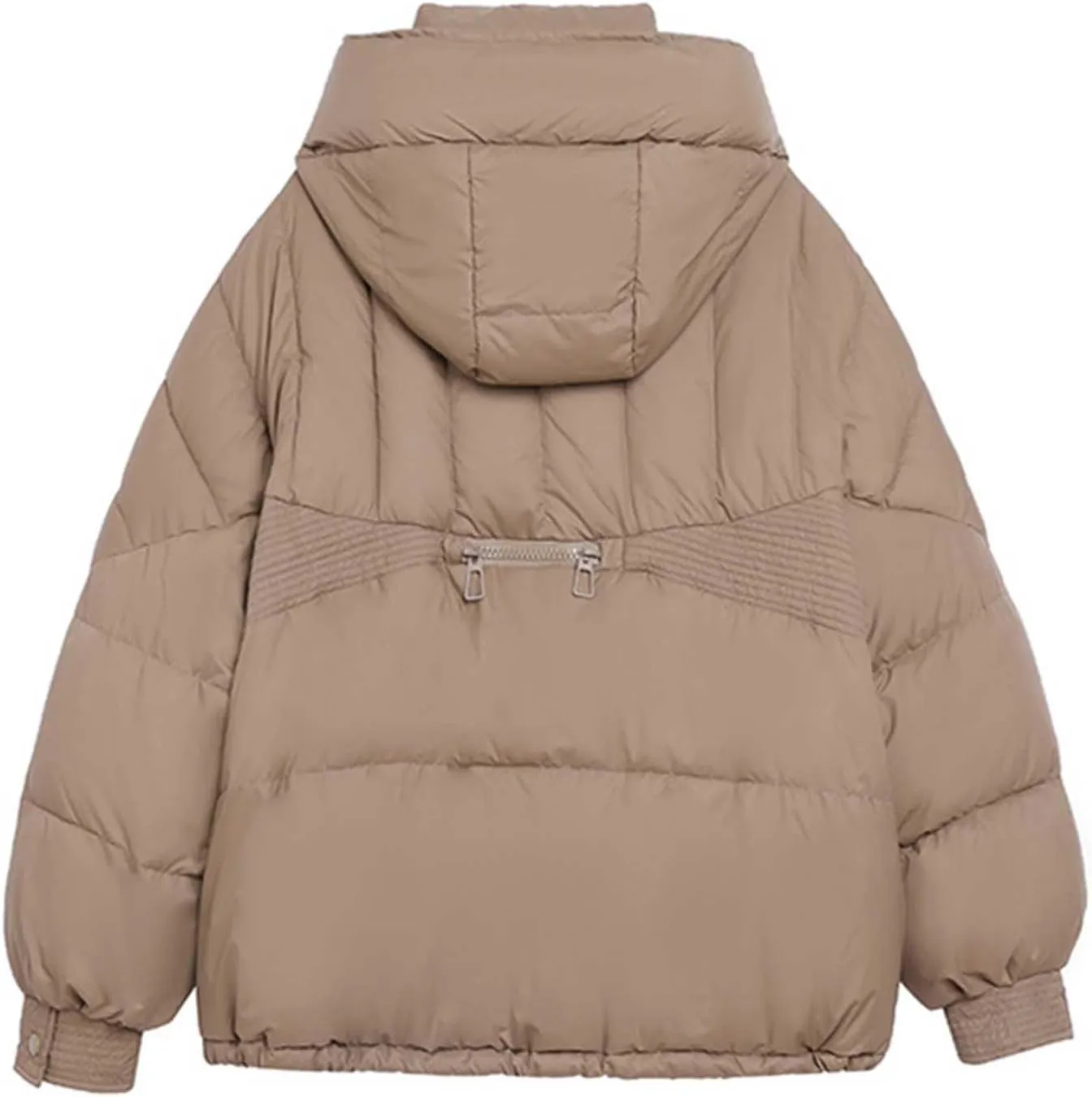 Cropped Puffer Jackets For Women Zip Up Quilted Down Jackets with Removable Hood 2024 Winter Warm Fashion Outfits
