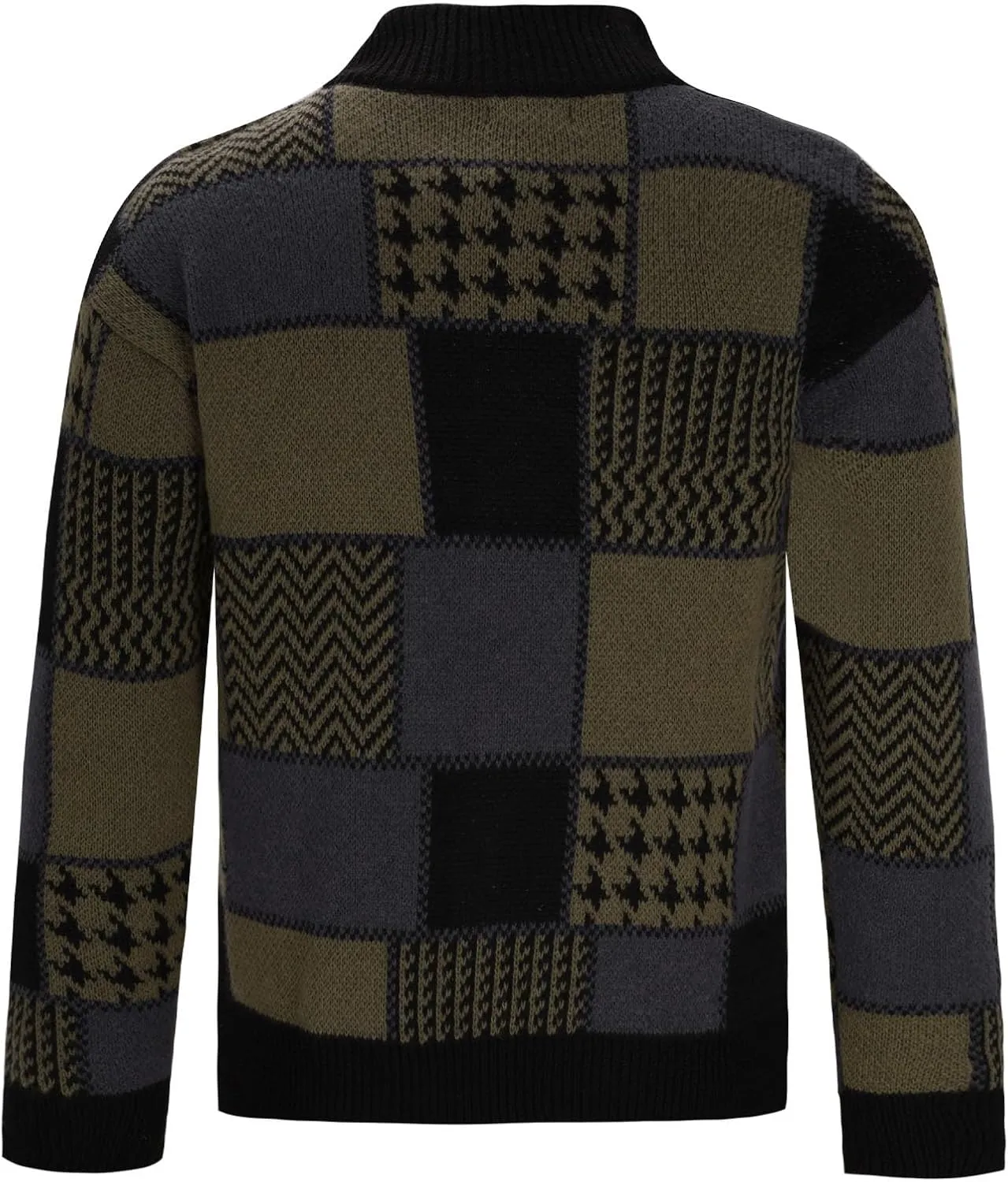 Dgoopd Mens Plaid Cardigan Sweater Ruffle Cable Knit Sweater Shawl Collar Cardigan Button Down Sweaters Thermal Outwear