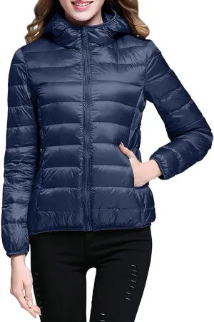 Down Coats for Women Packable Soft Padded Jacket Thicken Warm 2022 Fashion Travel Outwear with Pockets