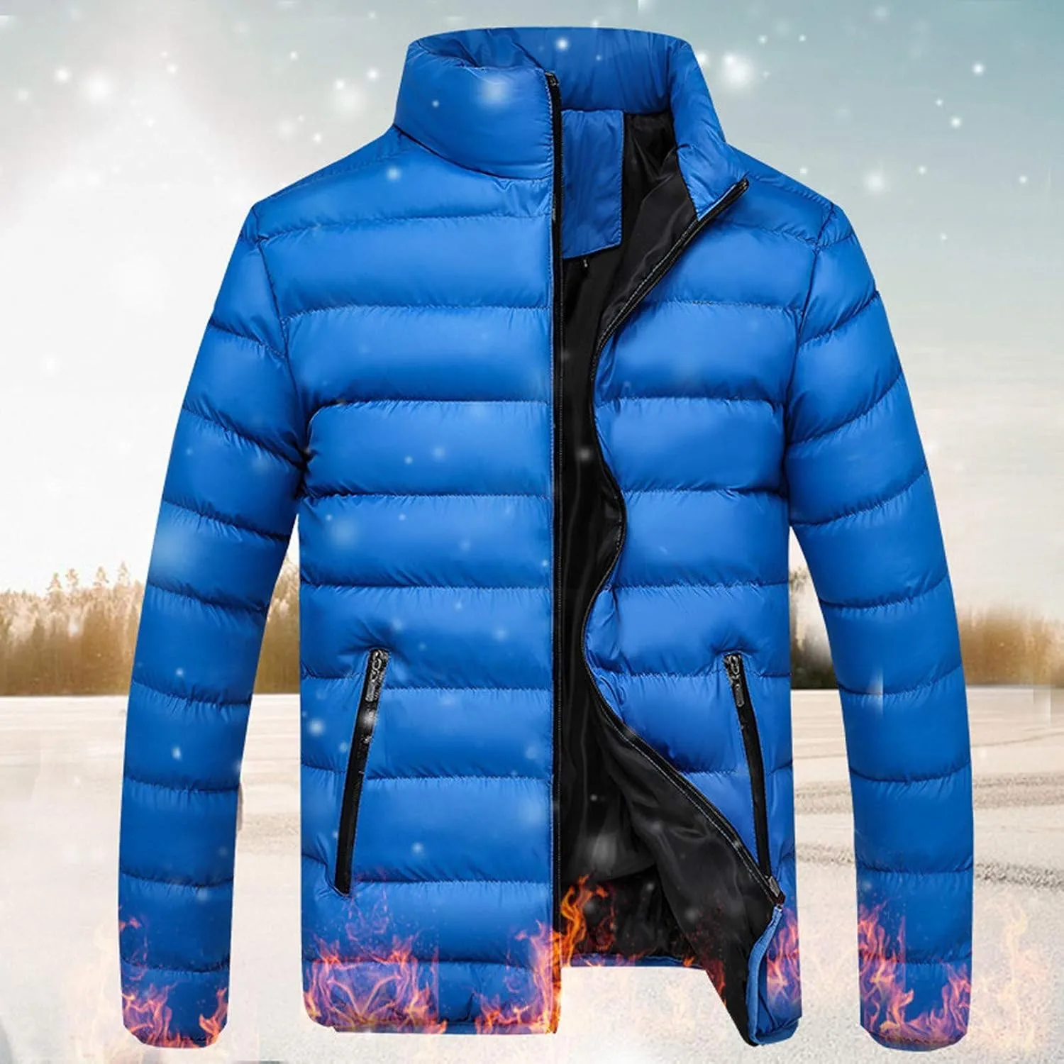 Down Jacket Men, Men's Puffer Jacket Waterproof Winter Parka jacket Warm Thicken Ski Coat Winter Jackets Coat for Men