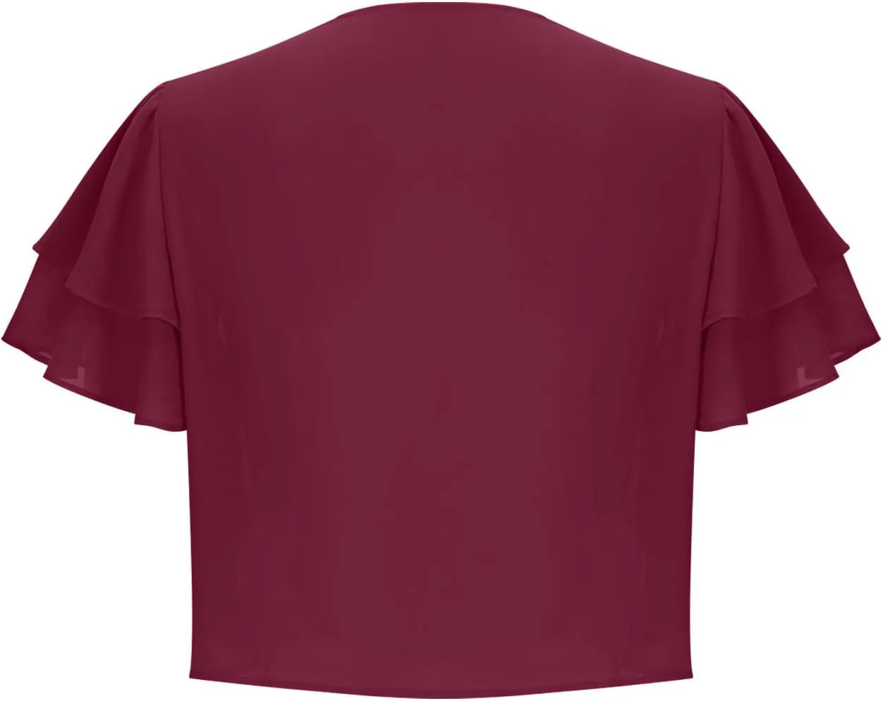 Dressy Ruffle Bolero for Women Short Sleeve Shrugs Lightweight Open Front Cropped Cardigan for Women Over Dress
