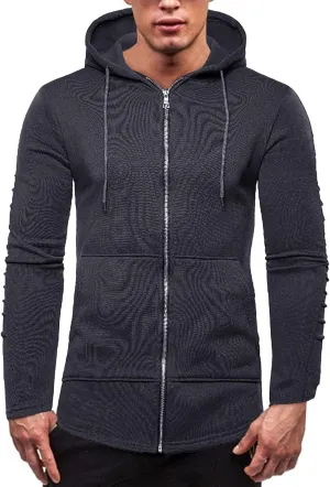 DuDubaby Mens Long Sleeve Hoodie Casual Camouflage Sports Sweatshirt Long Sleeve Zipper Hooded Jacket Coat