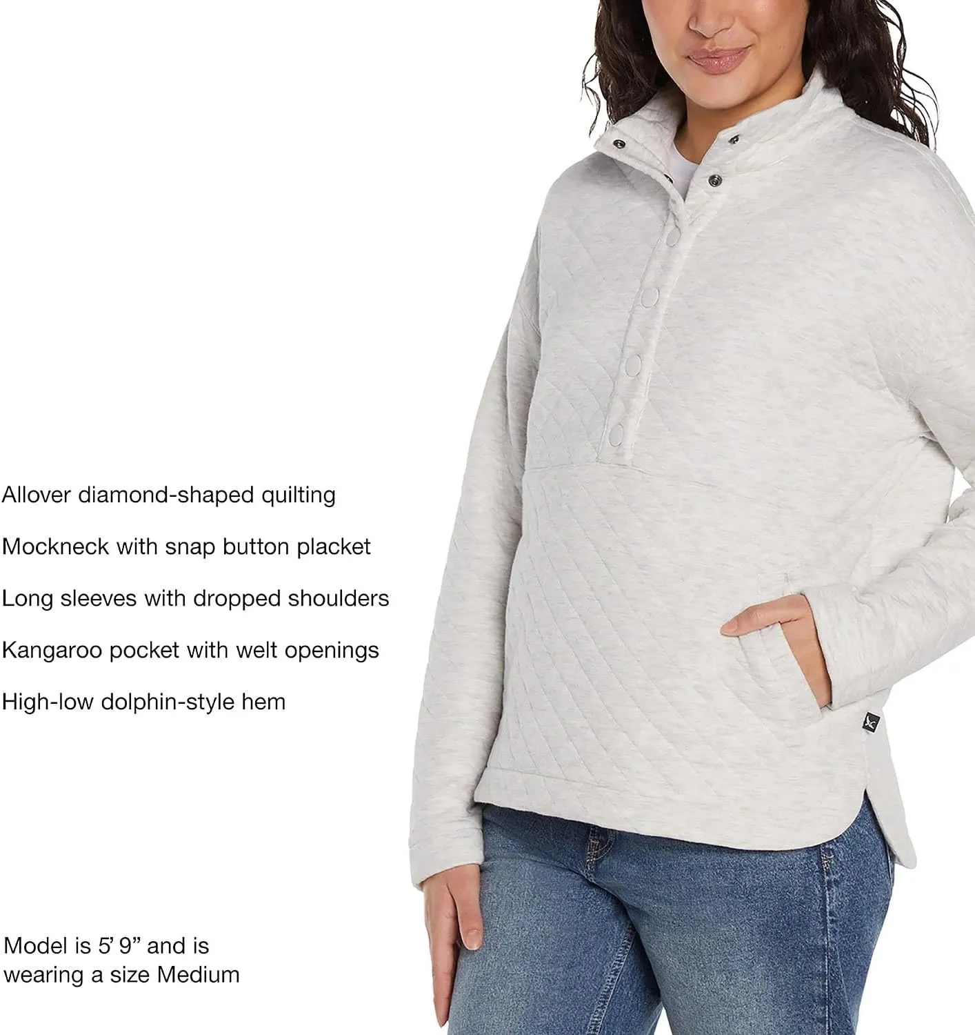 Eddie Bauer Women's Quilted Pullover, Womens Sweatshirts for Winter, Ladies Sweater and Pullover