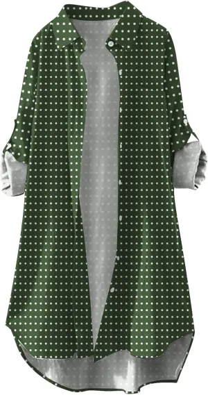 Fall Cardigans for Women 2024,Open Front Roll Up Sleeve Tops Button Down Plaid Shirts Oversized Cardigan