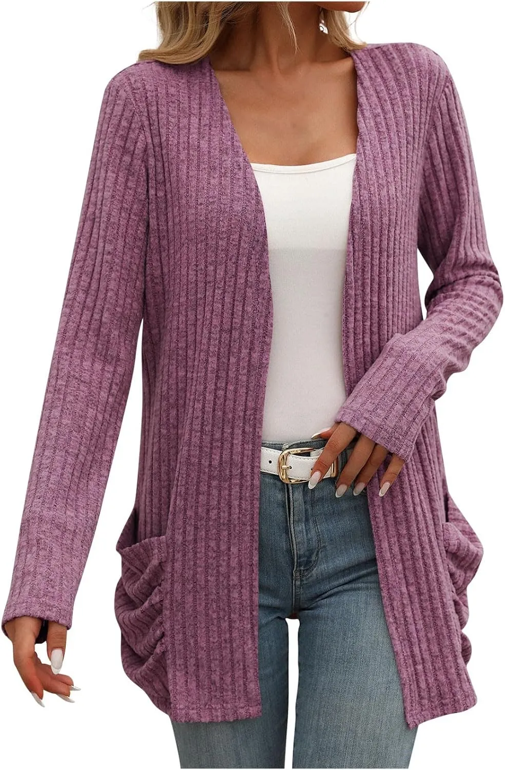 Fall Coats for Women 2025 Women's Open Front Casual Outwear Coats Long Sleeve Cardigan Sweaters 2025 Fall Cardigans