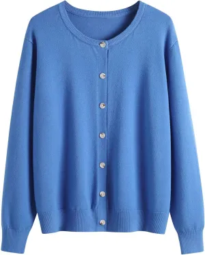 Fall Outfits for Women 2025 Long Sleeve Crewneck Button Down Sweaters Loose Fitted Casual Open Front Cardigans