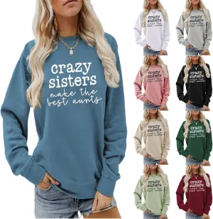 Fashion Sweatshirt for Women Funny Letter Print Regular Fit Long Sleeve Crewneck Pullovers Lightweight Hoodless Tops