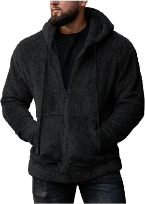 Fleece Jacket Men, Men's Outdoor Casual Fleece Sherpa Lined Button Down Shirt Jacket Heavyweight Jacket Coats
