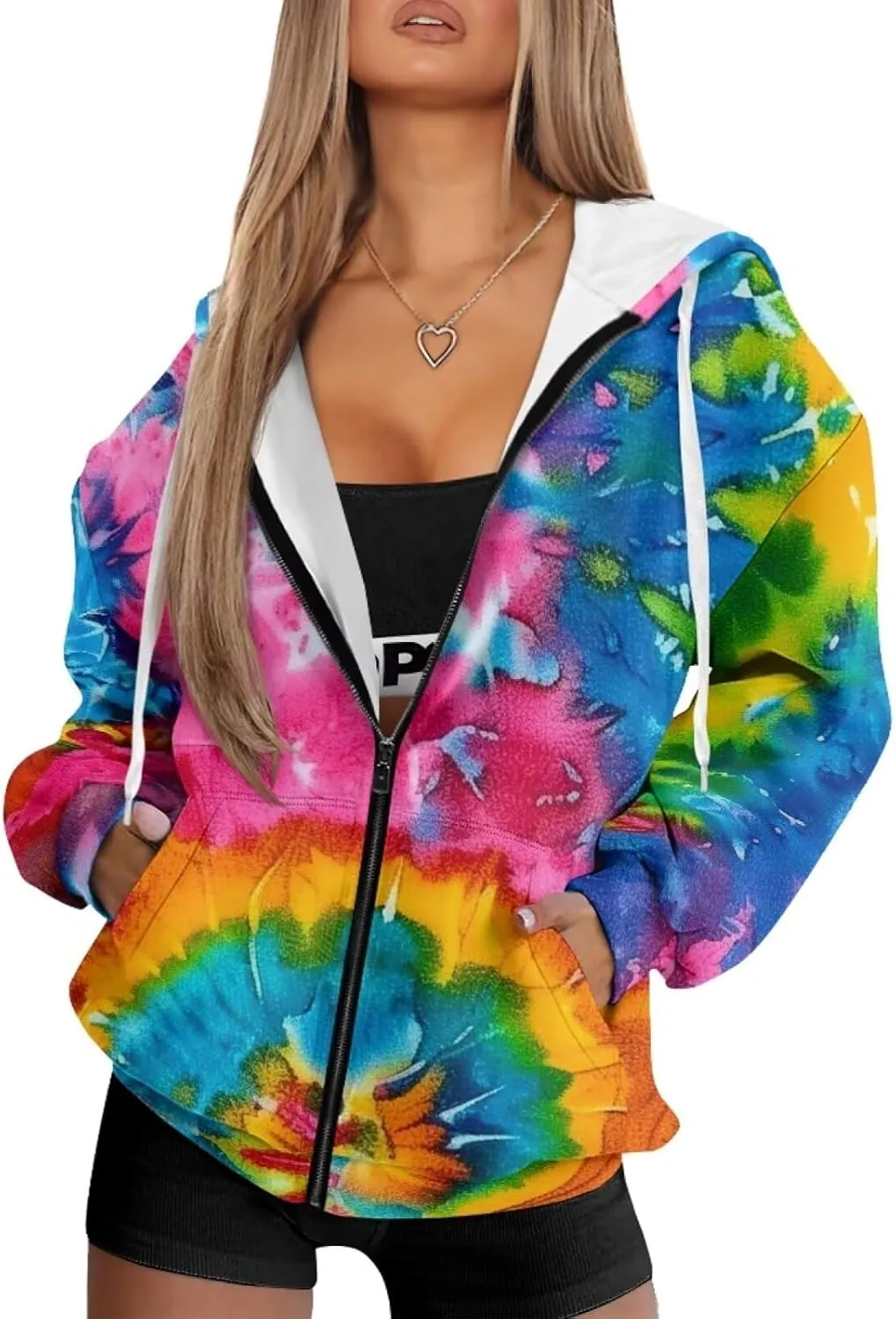 Forchrinse Black Bat Womens Zip Up Sweatshirts Gothic Y2K Hoodie Causal Long Sleeve Oversized Sweatshirts Loose Track Jackets